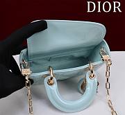 Dior Small Lady D-Joy Bag Pale Blue Cannage Lambskin 16.5x6x10cm - 5