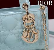 Dior Small Lady D-Joy Bag Pale Blue Cannage Lambskin 16.5x6x10cm - 2