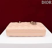 Dior Small Lady D-Joy Bag Pale Beige  Cannage Lambskin 16.5x6x10cm - 6