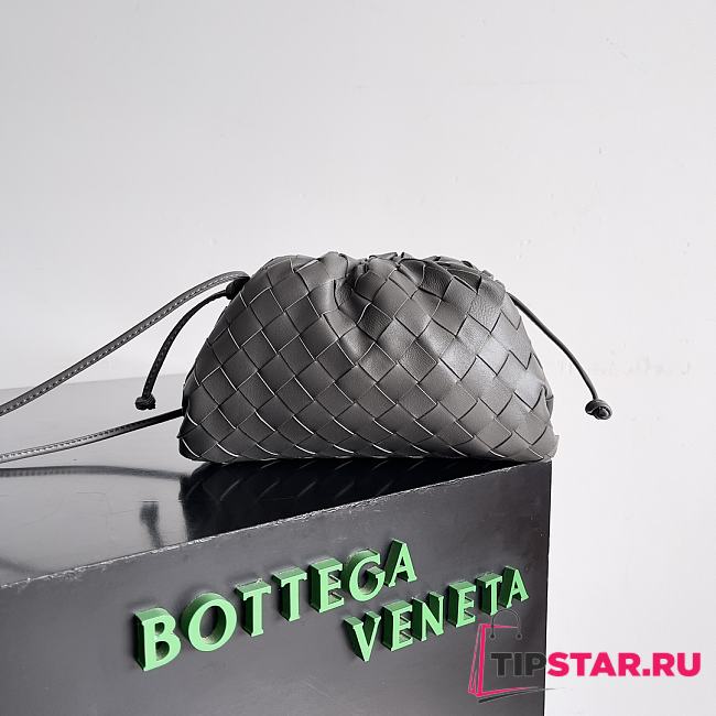 Bottega Veneta Graphite Grey Lambskin 13x22x5cm - 1