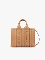 Chloe Woody Small Leather Tote With Strap Light Tan 26.5x20x8cm - 1