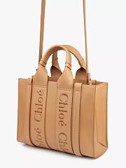 Chloe Woody Small Leather Tote With Strap Light Tan 26.5x20x8cm - 5