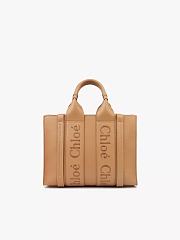 Chloe Woody Small Leather Tote With Strap Light Tan 26.5x20x8cm - 4