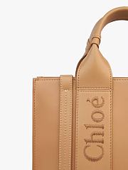 Chloe Woody Small Leather Tote With Strap Light Tan 26.5x20x8cm - 3