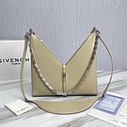 Givenchy Cappuccino Leather Small Cut-Out Shoulder Bag Silver metal 27x26x6cm - 1