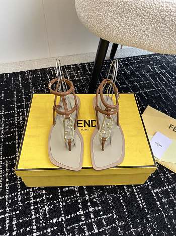 Fendi 24ss Fendi series double FF square toe flat sandals