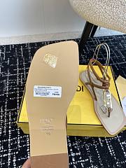 Fendi 24ss Fendi series double FF square toe flat sandals - 6