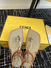 Fendi 24ss Fendi series double FF square toe flat sandals - 5