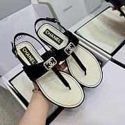 Chanel double C rhinestone buckle flip-flop sandals  - 1