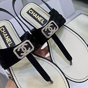 Chanel double C rhinestone buckle flip-flop sandals  - 2