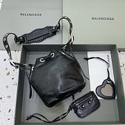 Balenciaga New Motorcycle Bucket Bag Black 15X19.8X17.8cm  - 1