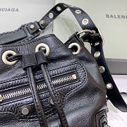 Balenciaga New Motorcycle Bucket Bag Black 15X19.8X17.8cm  - 2