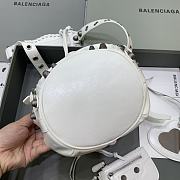 Balenciaga New Motorcycle Bucket Bag White 15X19.8X17.8cm - 6