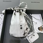 Balenciaga New Motorcycle Bucket Bag White 15X19.8X17.8cm - 4