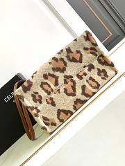 Celine Cabas Thais Leopard Print Fabric Cowhide Leather Handbag 25.5x18.5x12cm - 5