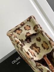 Celine Cabas Thais Leopard Print Fabric Cowhide Leather Handbag 25.5x18.5x12cm - 4