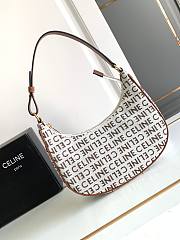 Celine Triompha Ava New Fabric Embroidered Cow Leather Handbag 24.5x17x9cm - 1