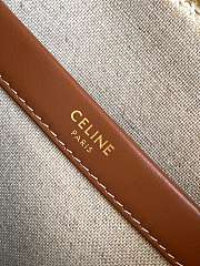 Celine Striped Fabric Cowhide Leather Tote Cacbs 25.5x20x13 cm - 3