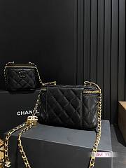 Chanel Mini Vanity Resin Handle Bag Black Lambskin Black 16x10x8cm - 6