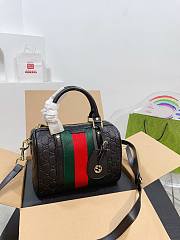 GUCCI ophidia Boston red and green striped crossbody handbag Small - 4