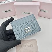 Miu Miu Small Cardholder 10 in blue pastel Lambskin 8x10.5cm - 1