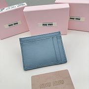 Miu Miu Small Cardholder 10 in blue pastel Lambskin 8x10.5cm - 5