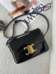 Celine Triomphe Small Black Patent Calfskin Bag 18.5 x 14 x 6 cm - 1