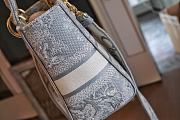 Dior Lady D-lite Bag Grey Toile de Jouy Reverse Embroidery 24 x 20 x 11 cm - 5