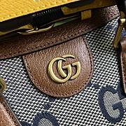 Gucci Nushad Bag Brown Leather/Blue G Canvas 20x16x10cm - 3