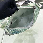 Prada Satin Crystal Triangle Pouch Celeste Green 26x14x12cm - 6