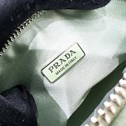 Prada Satin Crystal Triangle Pouch Celeste Green 26x14x12cm - 4