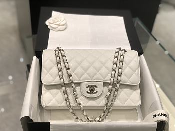 Chanel White Medium Classic 15.5x25.5x16.5cm 