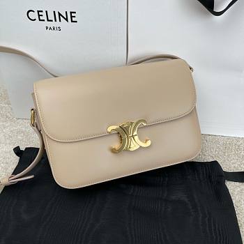 Celine Triomphe in Shiny calfskin Beige 22x16.5x7cm