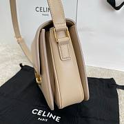 Celine Triomphe in Shiny calfskin Beige 22x16.5x7cm - 3