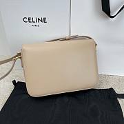 Celine Triomphe in Shiny calfskin Beige 22x16.5x7cm - 2