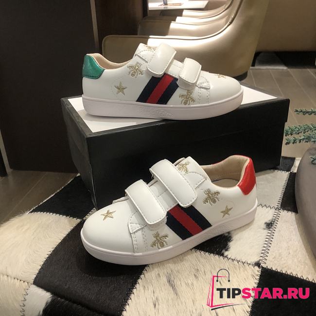 Gucci Ace White Leather Shoes Unisex - 1