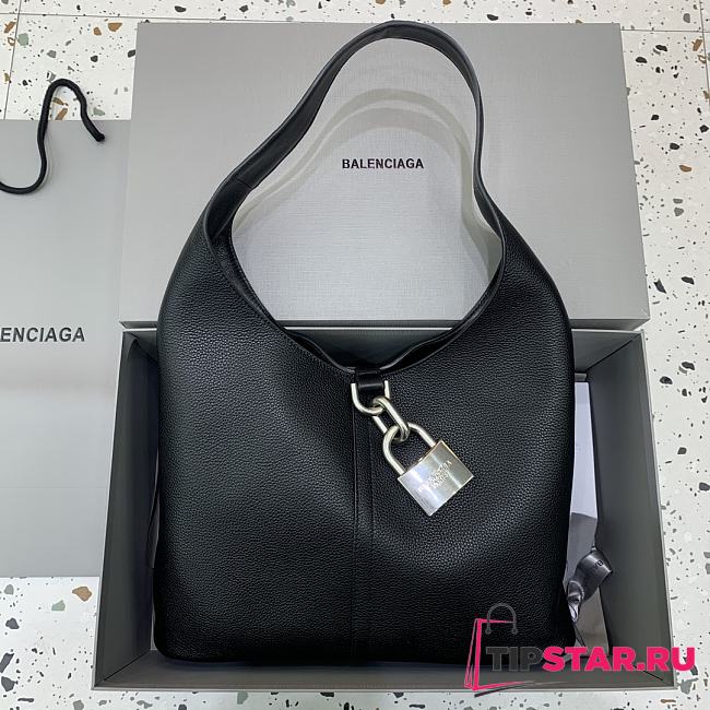 Large Balenciag Locker Hobo Bag Black 50x35x10cm - 1