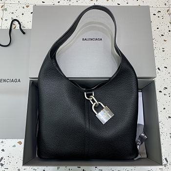 Large Balenciag Locker Hobo Bag Black 50x35x10cm