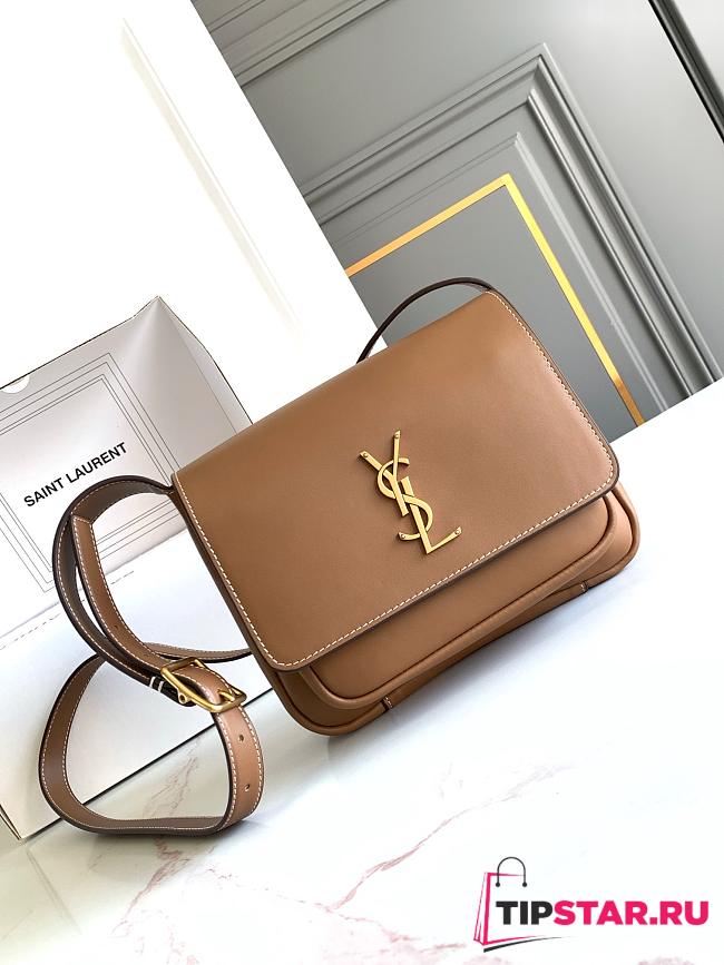 YSL Niki Leather Crossbody Bag Brown 21.5 x 16 x 8x9.5 cm - 1