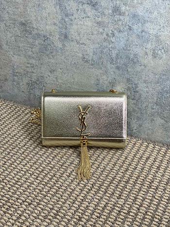 YSL Diamond Pattern Gold Glittering Timeless Classic 20x12.5x5cm