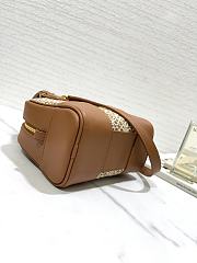 Loewe Brown calfskin and jacquard canvas Crossbody Bag 16x18x8.5cm - 2