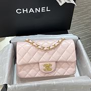 Chanel Original Lambskin-Light Pink Gold Button 20cm - 1