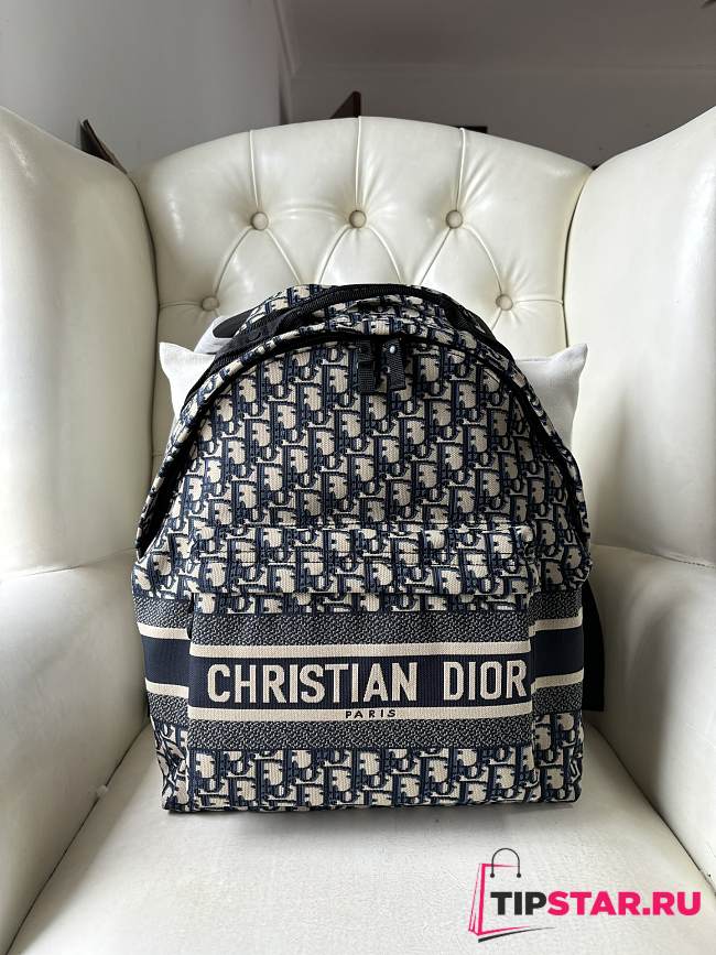 Dior Travel Packback Blue Dior Oblique Jacquard 35x41x15cm - 1