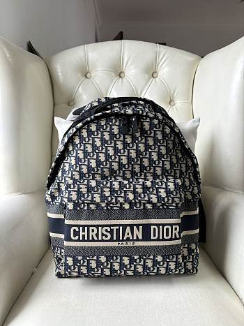 Dior Travel Packback Blue Dior Oblique Jacquard 35x41x15cm