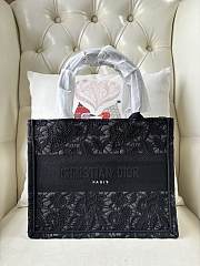 Dior Medium Dior Book Tote Black Toile de Jouy Soleil Macramé Embroidery 36 x 27.5 x 16.5 cm - 1