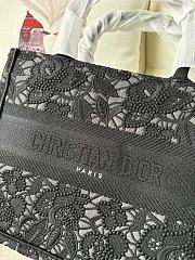 Dior Medium Dior Book Tote Black Toile de Jouy Soleil Macramé Embroidery 36 x 27.5 x 16.5 cm - 6