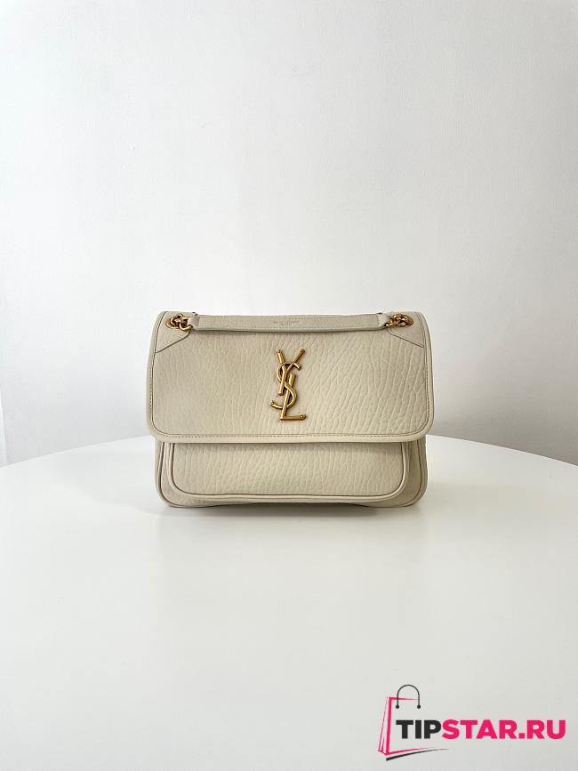 YSL Niki Medium In Vantage Leather White 28x20x8.5cm - 1