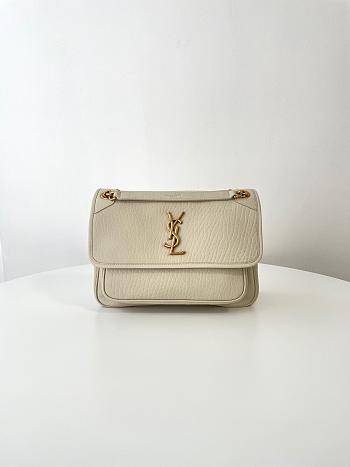 YSL Niki Medium In Vantage Leather White 28x20x8.5cm