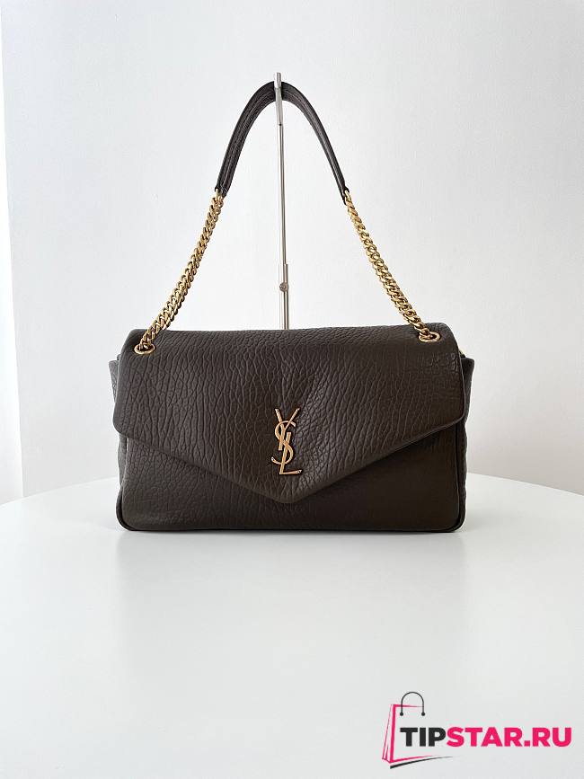 YSL LARGE CALYPSO SHOULDER BAG BLACK 28 X 22 X 12 CM  - 1