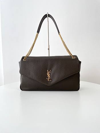 YSL LARGE CALYPSO SHOULDER BAG BLACK 28 X 22 X 12 CM 